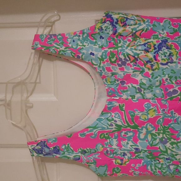 Lilly Pulitzer hot pink dress with green and blue floral print size 4 - Picture 7 of 8